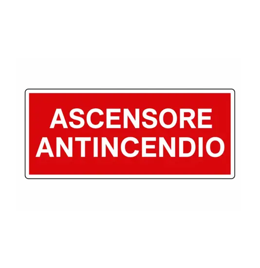 Cartello 'ascensore antincendio' in alluminio