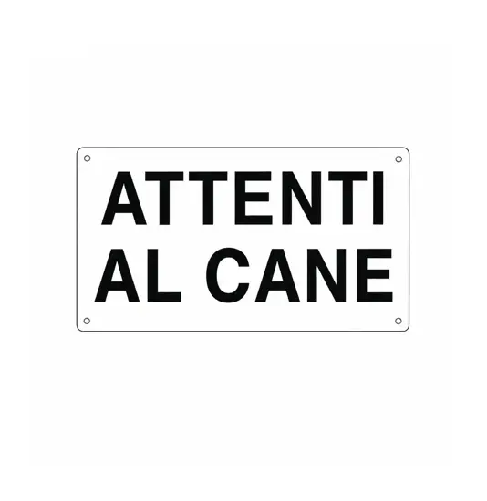 Cartello 'attenti al cane'.