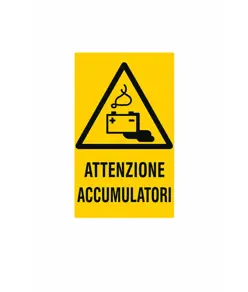 Cartello 'attenzione accumulatori'