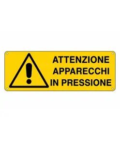 etichette adesive 'attenzione apparecchi in pressione'