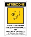 Cartello 'attenzione area sottoposta a videosorveglianza'