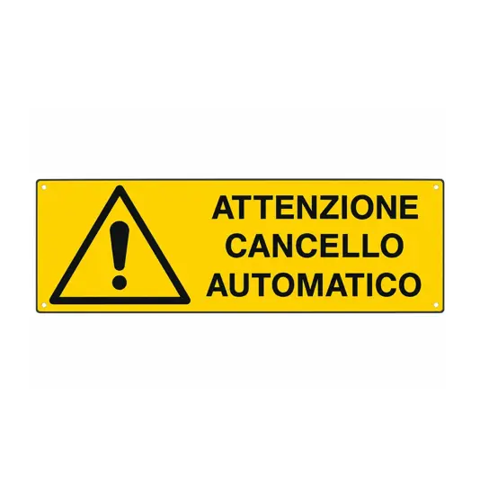 Cartello 'attenzione cancello automatico'