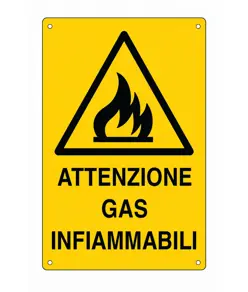 Cartello 'attenzione gas infiammabili'