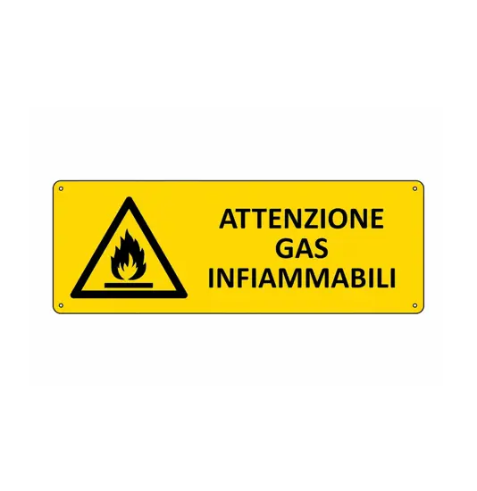 Cartello 'attenzione gas infiammabili'