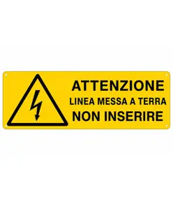 etichette adesive 'attenzione linea messa a terra non inserire'