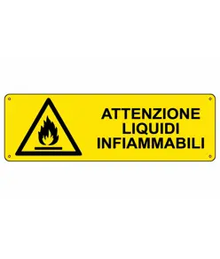 Cartello 'attenzione liquidi infiammabili'