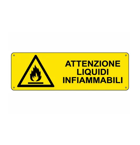 Cartello 'attenzione liquidi infiammabili'