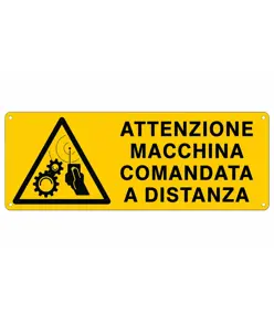 etichette adesive  attenzione macchina comandata a distanza
