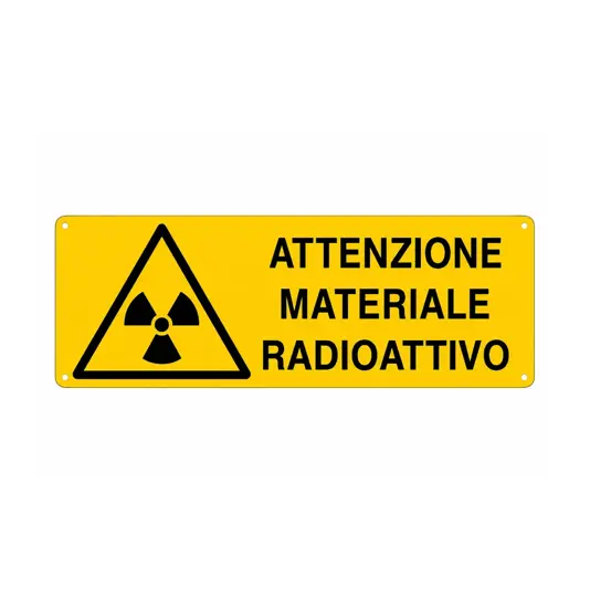 Cartello 'attenzione materiale radioattivo'