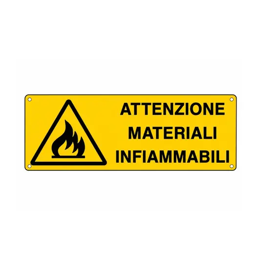 Cartello 'attenzione materiali infiammabili'