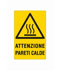 Cartello 'attenzione pareti calde'