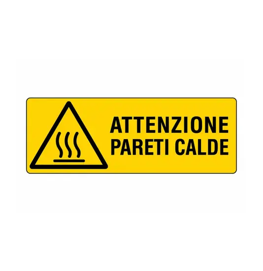 Cartello 'attenzione pareti calde'