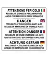 Cartello attenzione pericolo varie lingue