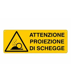 etichette adesive  attenzione proiezione di schegge