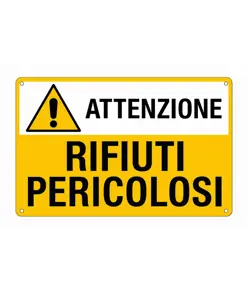 Cartello 'attenzione rifiuti pericolosi'