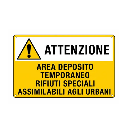 Cartello attenzione rifiuti speciali deposito temporaneo