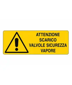 etichette adesive 'attenzione scarico valvole sicurezza vapore'