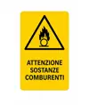 Cartello 'attenzione sostanze comburenti'