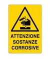 Cartello 'attenzione sostanze corrosive'