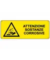 Cartello 'attenzione sostanze corrosive'