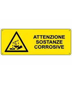 Cartello 'attenzione sostanze corrosive'