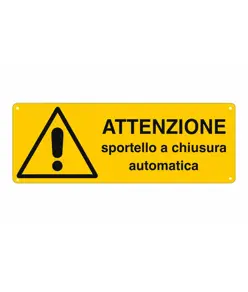 etichette adesive 'attenzione sportello a chiusura automatica'