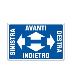 Cartello 'avanti destra indietro sinistra'