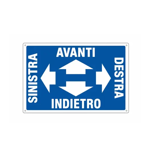 Cartello 'avanti destra indietro sinistra'