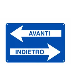 etichette adesive indicazioni 'avanti indietro'