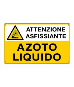Cartello 'azoto liquido attenzione asfissiante'