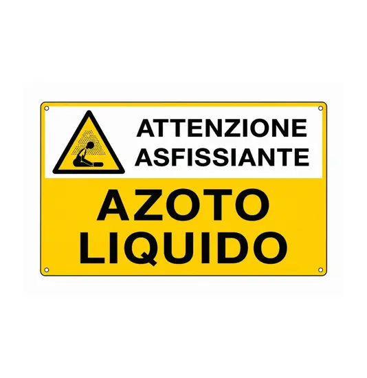 Cartello 'azoto liquido attenzione asfissiante'