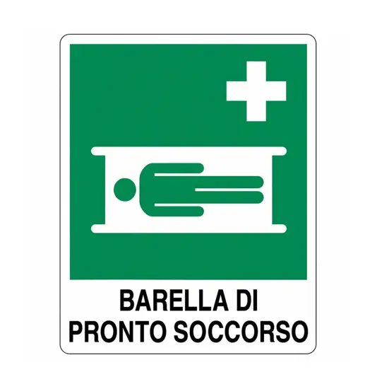 Cartello 'barella di pronto soccorso'