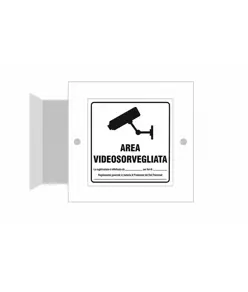 Cartello bifacciale a bandiera 'area sorvegliata'