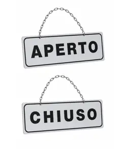 Cartello bifacciale 'chiuso/aperto'
