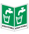 Cartello bifacciale con simbolo 'acqua potabile'