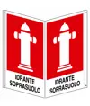 Cartello bifacciale con simbolo 'idrante soprasuolo'