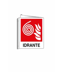 Cartello bifacciale con simbolo 'idrante'