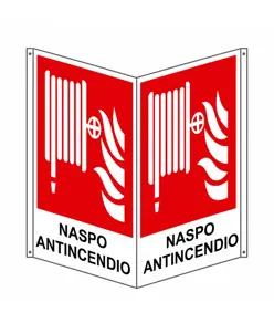 Cartello bifacciale con simbolo 'naspo antincendio'