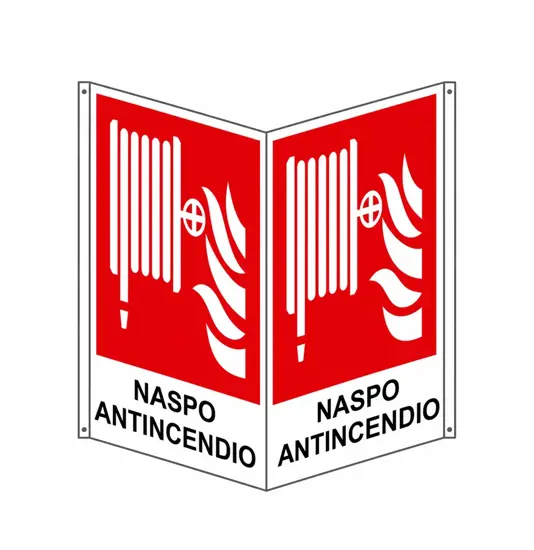 Cartello bifacciale con simbolo 'naspo antincendio'