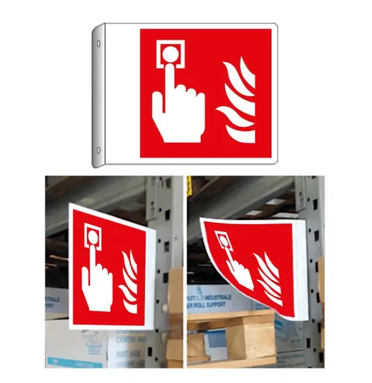Cartello bifacciale flessibile  Pulsante allarme antincendio