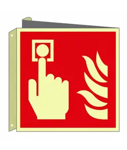 Cartello bifacciale fotoluminescente 'allarme antincendio'  Din Plus