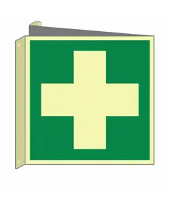 Cartello bifacciale fotoluminescente 'pronto soccorso'  Din Plus