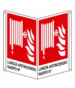 Cartello bifacciale lancia antincendio naspo n°'