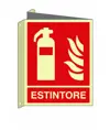 Cartello bifacciale luminescente 'estintore'  Din Plus