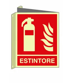Cartello bifacciale luminescente 'estintore'  Din Plus