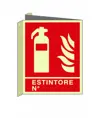 Cartello bifacciale luminescente 'estintore N°'  Din Plus