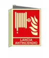 Cartello bifacciale luminescente 'lancia antincendio'  Din Plus