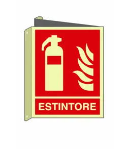 Cartello bifacciale luminescente uscita di emergenza a destra
