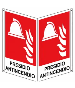 Cartello bifacciale 'presidio antincendio'