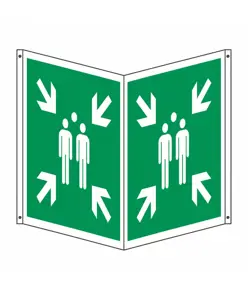 Cartello bifacciale 'punto di raccolta'